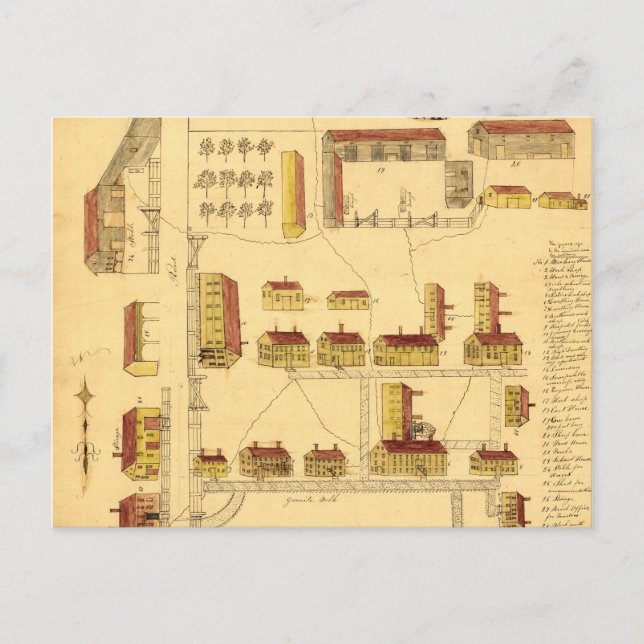 CARTE POSTALE SHAKER VILLAGE MAP, 1849 (Devant)