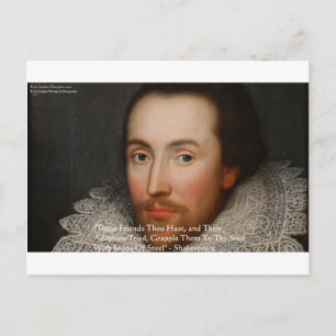 Carte Postale Shakespeare "Amis" Citation de sagesse Cadeaux et