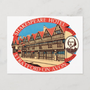 Carte Postale Shakespeare Hotel, Stratford on Avon Luggage Étiqu
