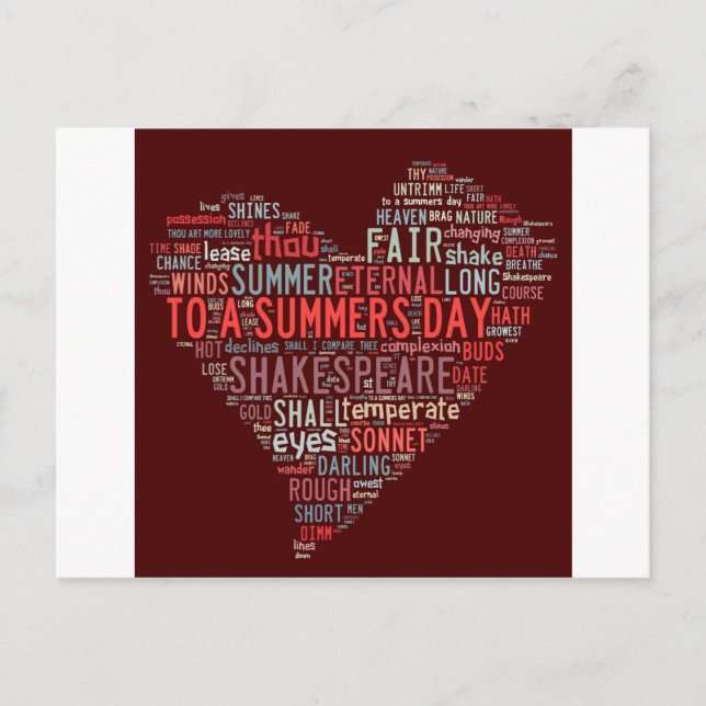 Carte Postale Shakespeare Sonnet (Devant)