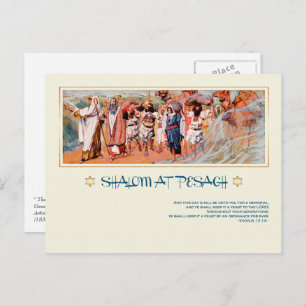 Carte Postale Shalom à Pesach.Pâque d'art