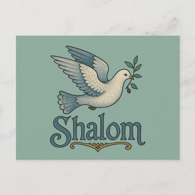 Carte Postale Shalom Dove Paix Terre (Devant)
