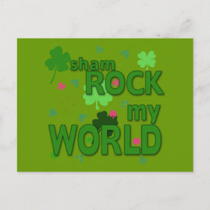 Carte Postale Sham Rock My World avec des Shamrocks