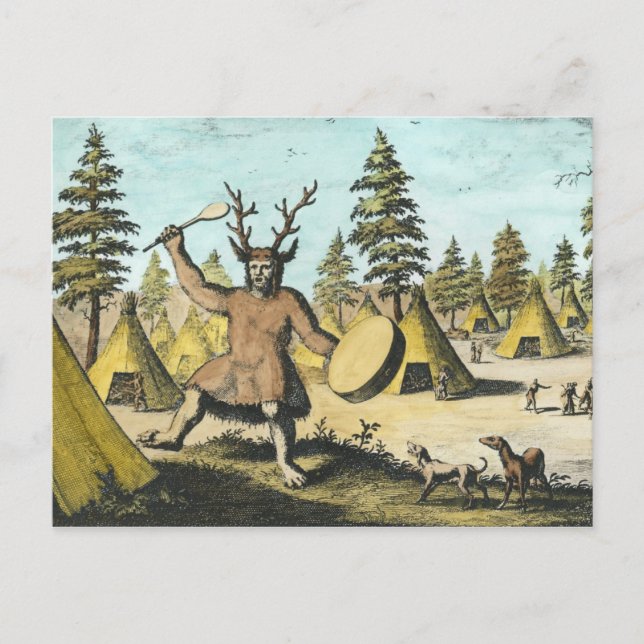 Carte Postale Shaman d'origine américaine (Devant)