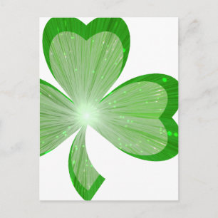 Carte postale shamrock blanche