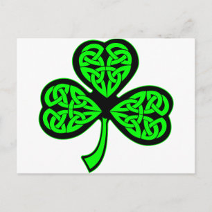 Carte Postale shamrock celte à 3 feuilles