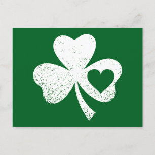 Carte Postale Shamrock de coeur de Green Jour de la Saint Patric
