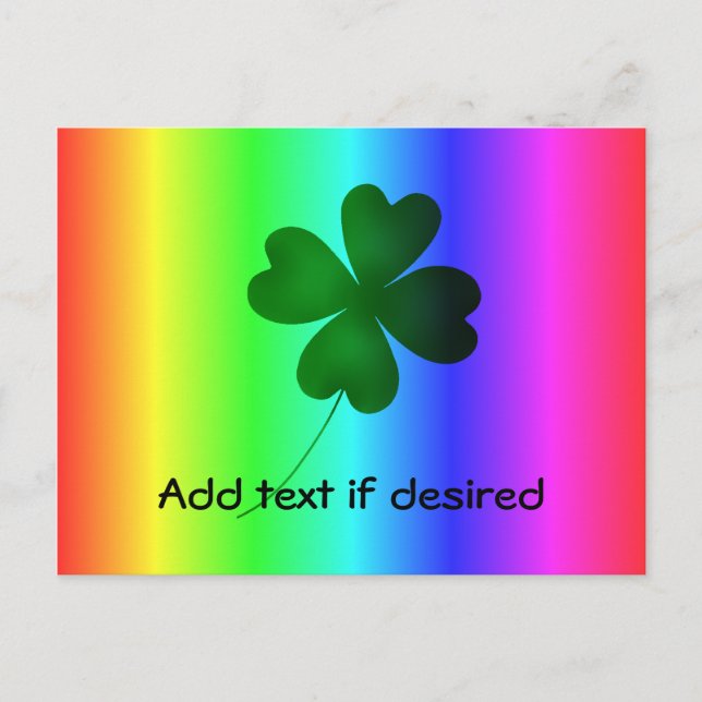 Carte Postale Shamrock de la fierté arc-en-ciel (Devant)