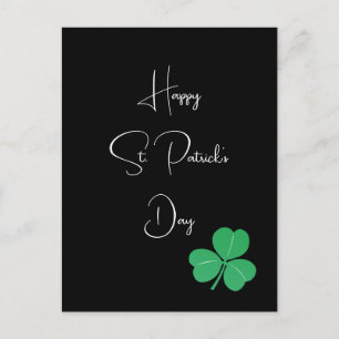 Carte Postale Shamrock de la journée Saint-Patricks simple et él