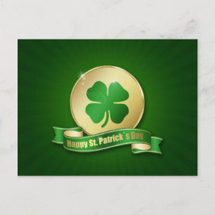 Carte Postale Shamrock de la pièce de la Saint-Patrick