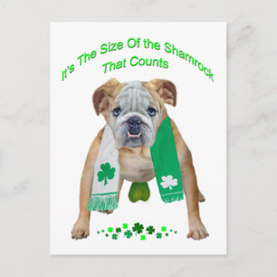 Carte Postale Shamrock de la Saint-Patrick Bulldog
