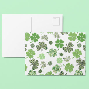 Carte Postale Shamrock de la Saint-Patrick Minimaliste simple