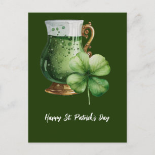 Carte Postale Shamrock de la Saint-Patrick Vestiges et bière Voi