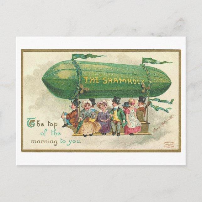 Carte Postale Shamrock de la Saint Patrick Vintage (Devant)