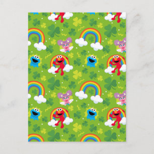 Carte Postale Shamrock de rue Sesame et Motif arc-en-ciel