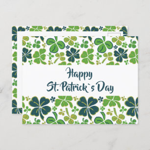 Carte Postale Shamrock de trèfle vert Motif Saint Patrick`s Day