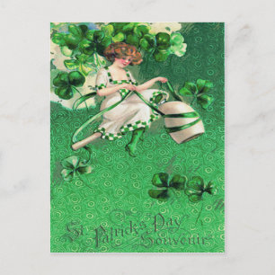 Carte Postale Shamrock de tuyauterie en argile pour femme