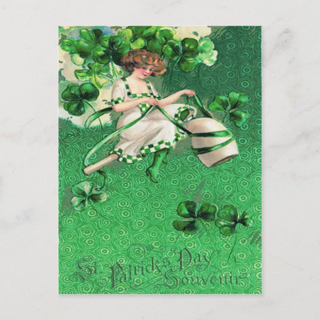 Carte Postale Shamrock de tuyauterie en argile pour femme (Devant)