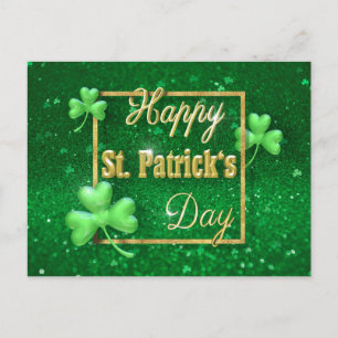 Carte Postale Shamrock d'or de la Saint-Patrick