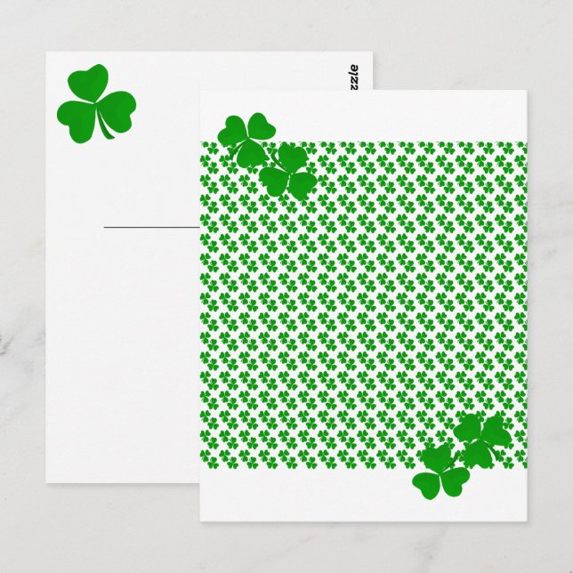 Carte Postale shamrock irlandais (Devant / Derrière)