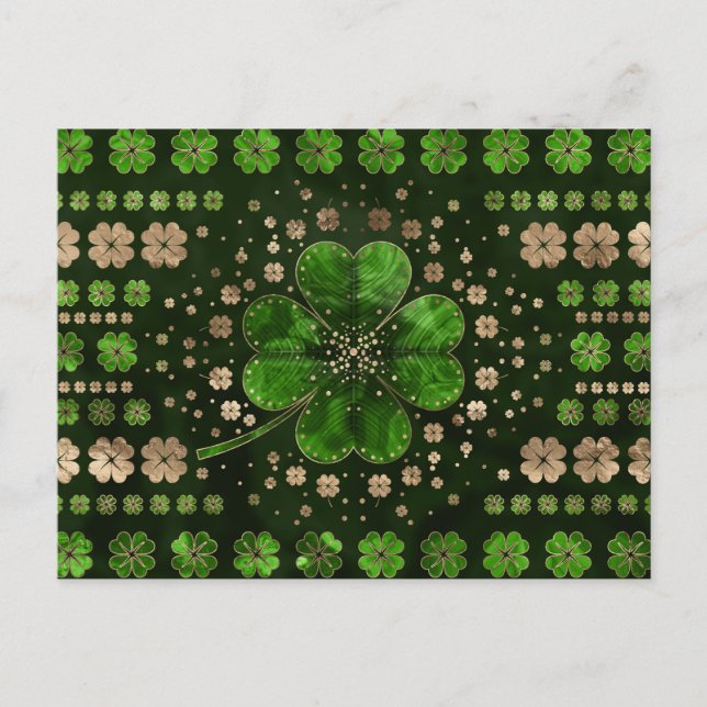 Carte Postale Shamrock irlandais trèfle à quatre feuilles Malach (Devant)