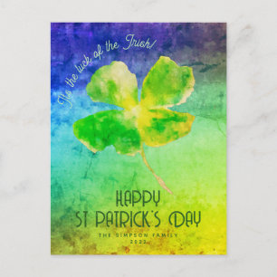 Carte Postale Shamrock La chance du Jour de la Saint Patrick irl