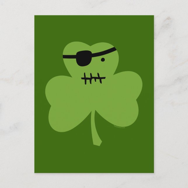 Carte Postale Shamrock pirate (Devant)