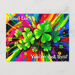 Carte Postale [Shamrock Splash] Tache de peinture arc-en-ciel Bo