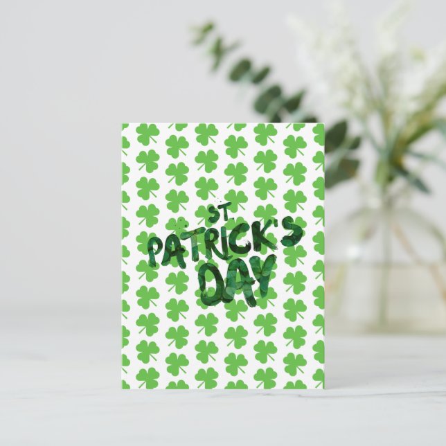 Carte postale Shamrock St. Patrick's Day (Debout devant)