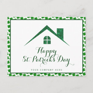 Carte Postale Shamrock St. Patricks Day Immobilier Green House