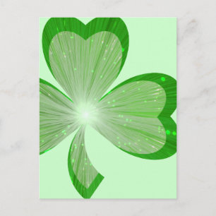 Carte postale shamrock verte