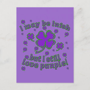 Carte Postale Shamrock violet St. Patrick's Day Design