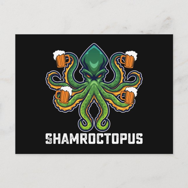 Carte Postale Shamroctopus Octopus Lover St Patrick's Day (Devant)