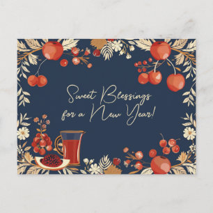 Carte Postale Shana Tova - bleu