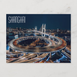 Carte Postale SHANGHAI belle nuit aérienne