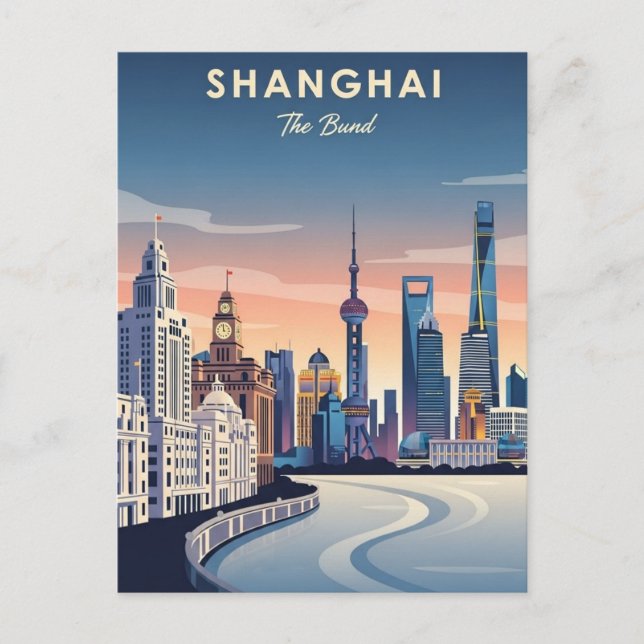 Carte Postale Shanghai Bund china Travel (Devant)