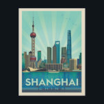 Carte Postale Shanghai, Chine |<br><div class="desc">Anderson Design Group est une société d'illustration et de conception de pointe située à Nashville,  au Tennessee. Founder Joel Anderson Directives Team of talented artists to create original poster art that looks like classic vintage publicité prints from the 1920s to the 1960s.</div>