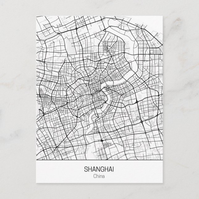 Carte Postale Shanghai Chine minimaliste (Devant)