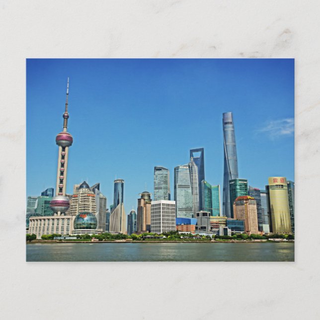 Carte Postale Shanghai, Chine - Vue depuis le Bund (Devant)