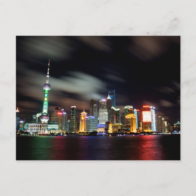 Carte Postale Shanghai Skyline par nuit (Devant)