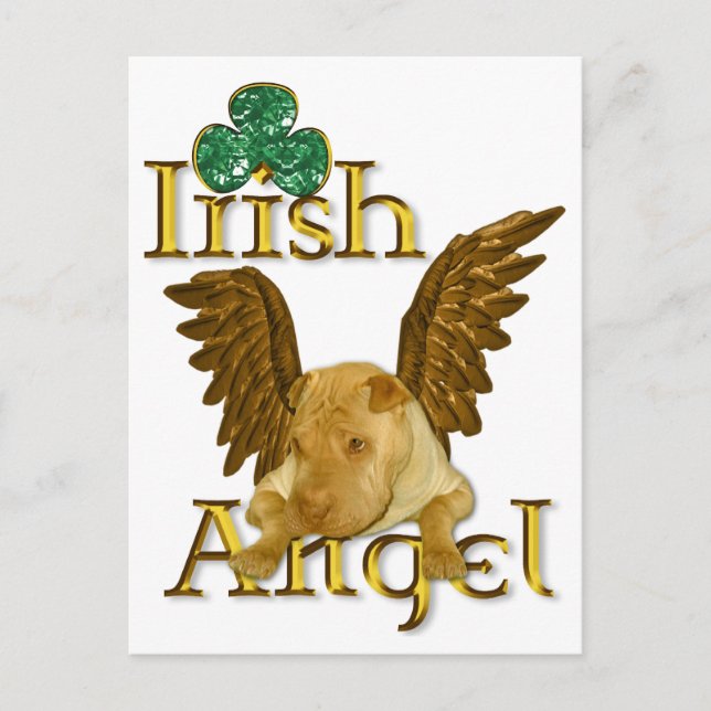 Carte Postale Shar Pei Dog Irish Angel (Devant)