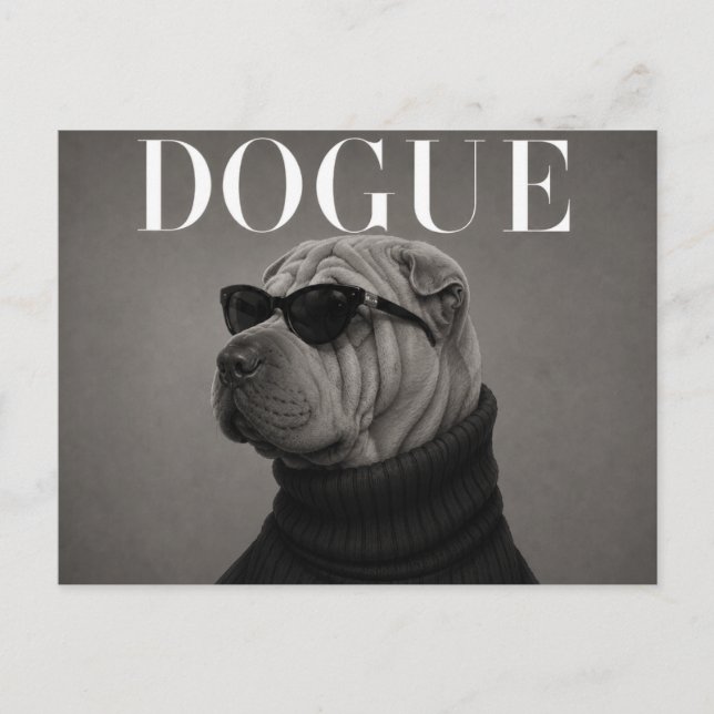 Carte Postale Shar Pei Luxe Éditorial de Mode (Devant)
