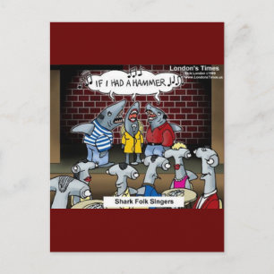 Carte Postale Shark Folk Chanteurs Drôle Cadeaux Tee - shirts et