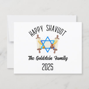 Carte Postale Shavuot Juive Fête Nom de famille personnalisé