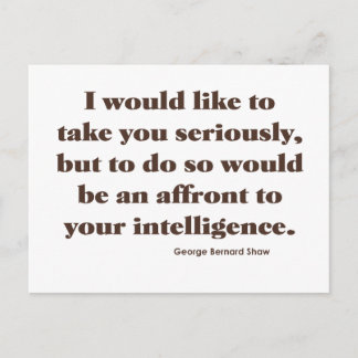 Carte Postale Shaw sur le renseignement