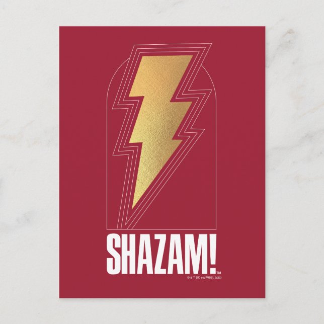 Carte Postale SHAZAM ! Furie des dieux | Insigne de boulon de fo (Devant)