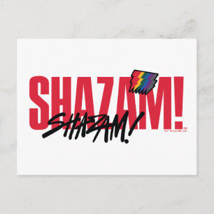 Carte Postale SHAZAM ! La Fureur des Dieux   Logo Éclairs Arc-en