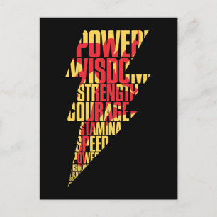 Carte Postale SHAZAM !   Shazam Capacités Éclair Graphique