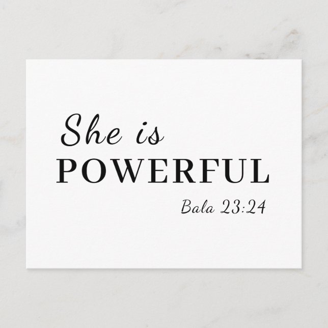 Carte Postale She is Strong Proverbs 31:25 Design (Devant)