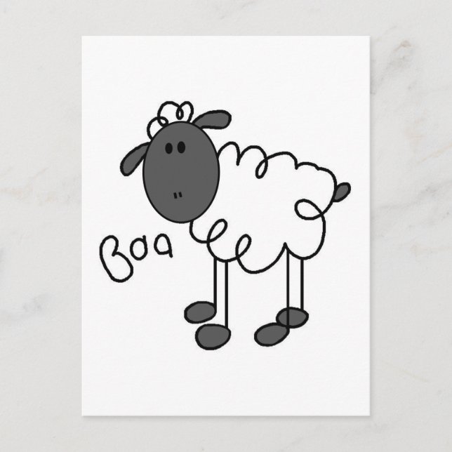 Carte Postale Sheep dit des t-shirts et des cadeaux Baa (Devant)